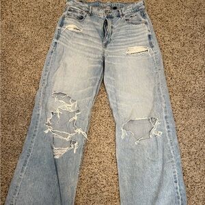 American Eagle Outfitters Light Blue Distressed Boyfriend Jeans